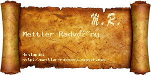 Mettler Radvány névjegykártya